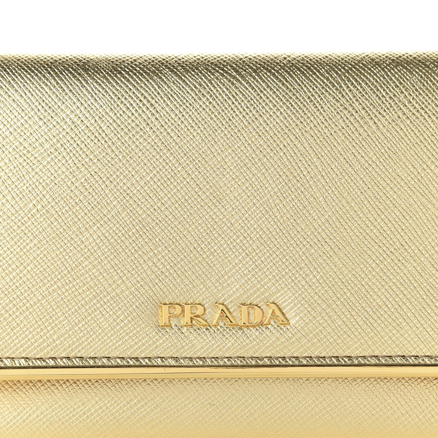 Prada Saffiano Metal Bar Flap Wallet Platino 9 of 10