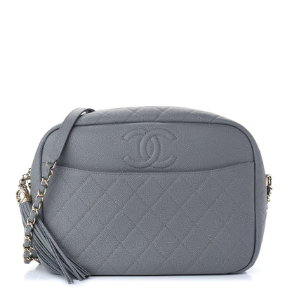 Chanel Caviar Quilted Large Coco Tassel Camera Case Grey 1 of 9