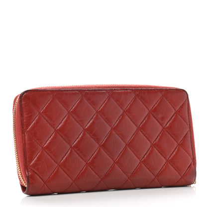 Chanel Calfskin Quilted Reissue Zip Around Wallet Red 3 of 10