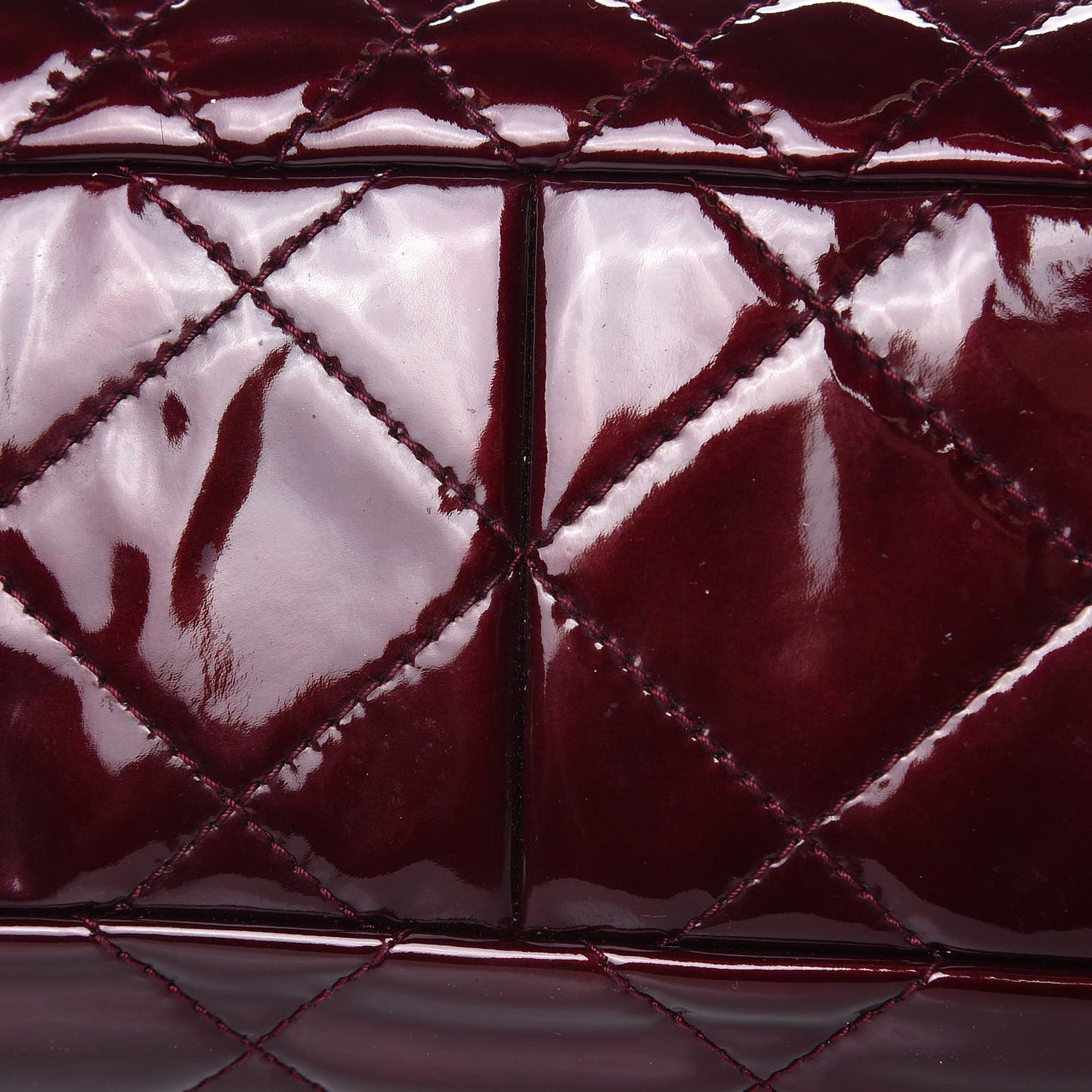 Patent Calfskin Quilted Reissue 2.55 Tote Burgundy