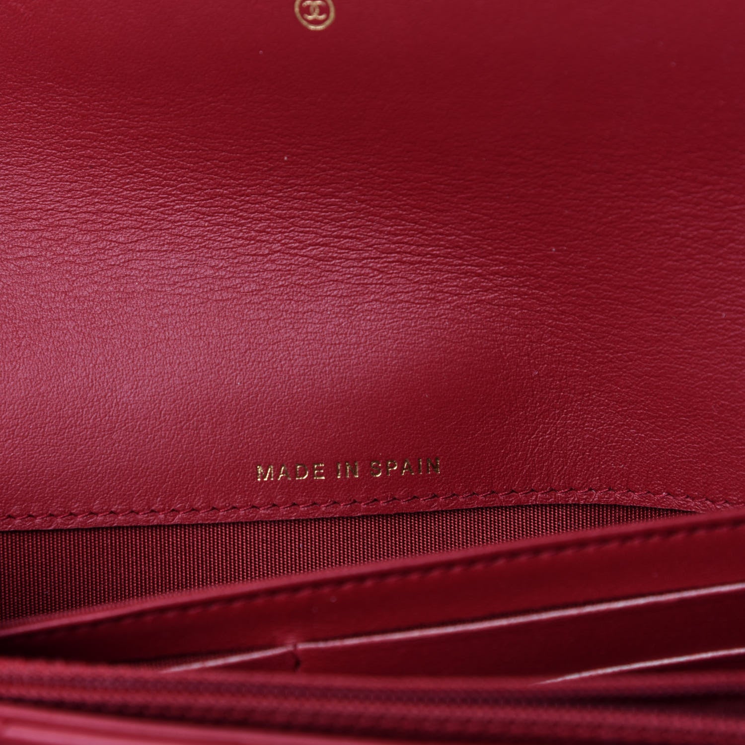 Chanel Lambskin Quilted Boy Flap Wallet Dark Red 7 of 9