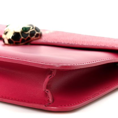 Bulgari Galuchat Calfskin Serpenti Forever Crossbody Bag Pink 10 of 10