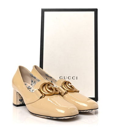 Gucci Vernice GG Victoire 55mm Loafer Pumps 38.5 Sand Storm 9 of 9
