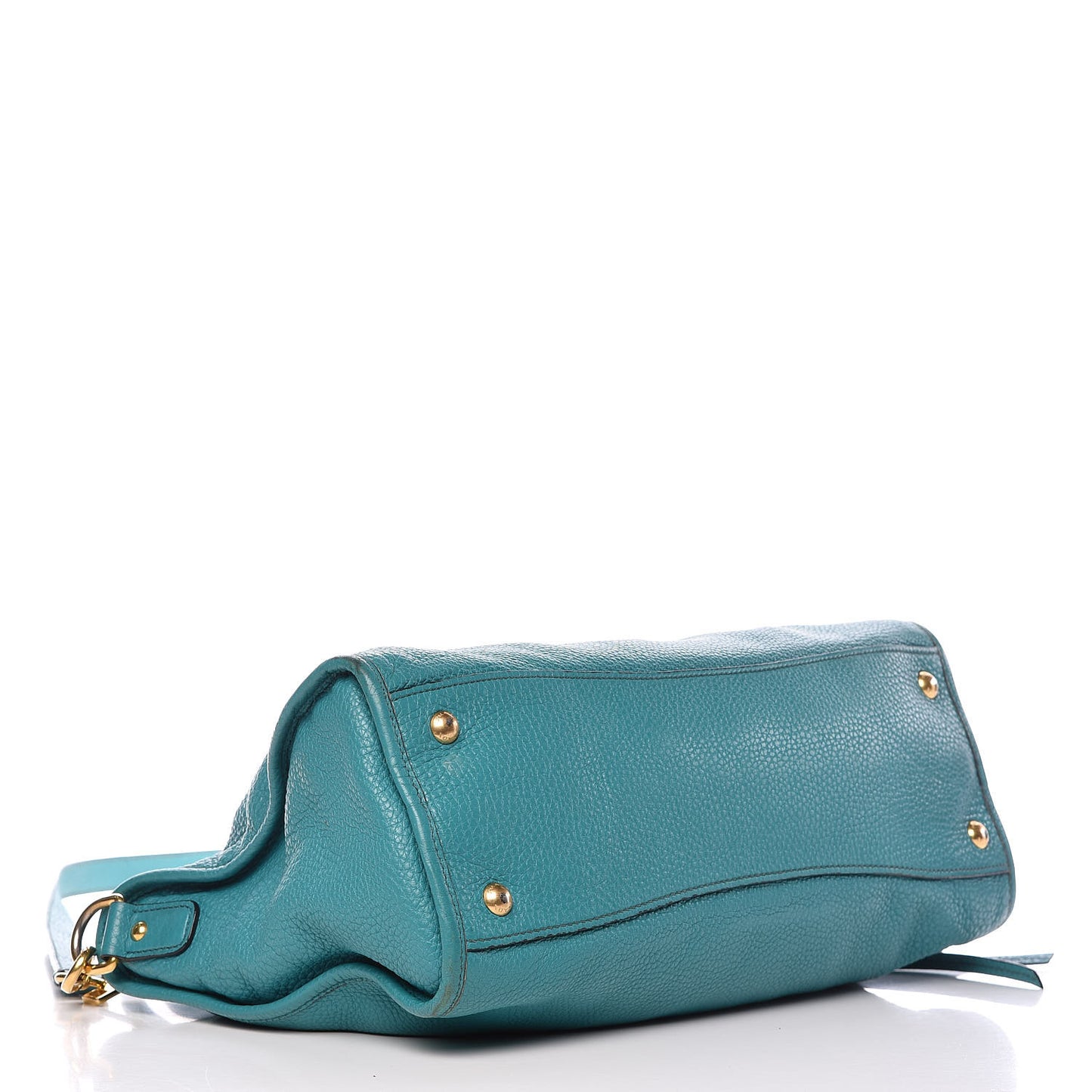 Vitello Daino Shopping Satchel Voyage Turchese