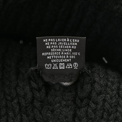 Chanel Cashmere CC Beanie Hat Black White 5 of 5