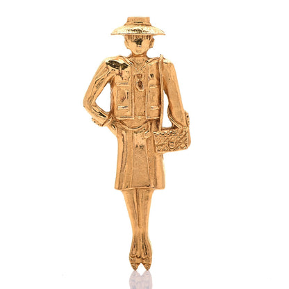 Chanel Coco Figurine Pin Brooch Gold 1 of 5