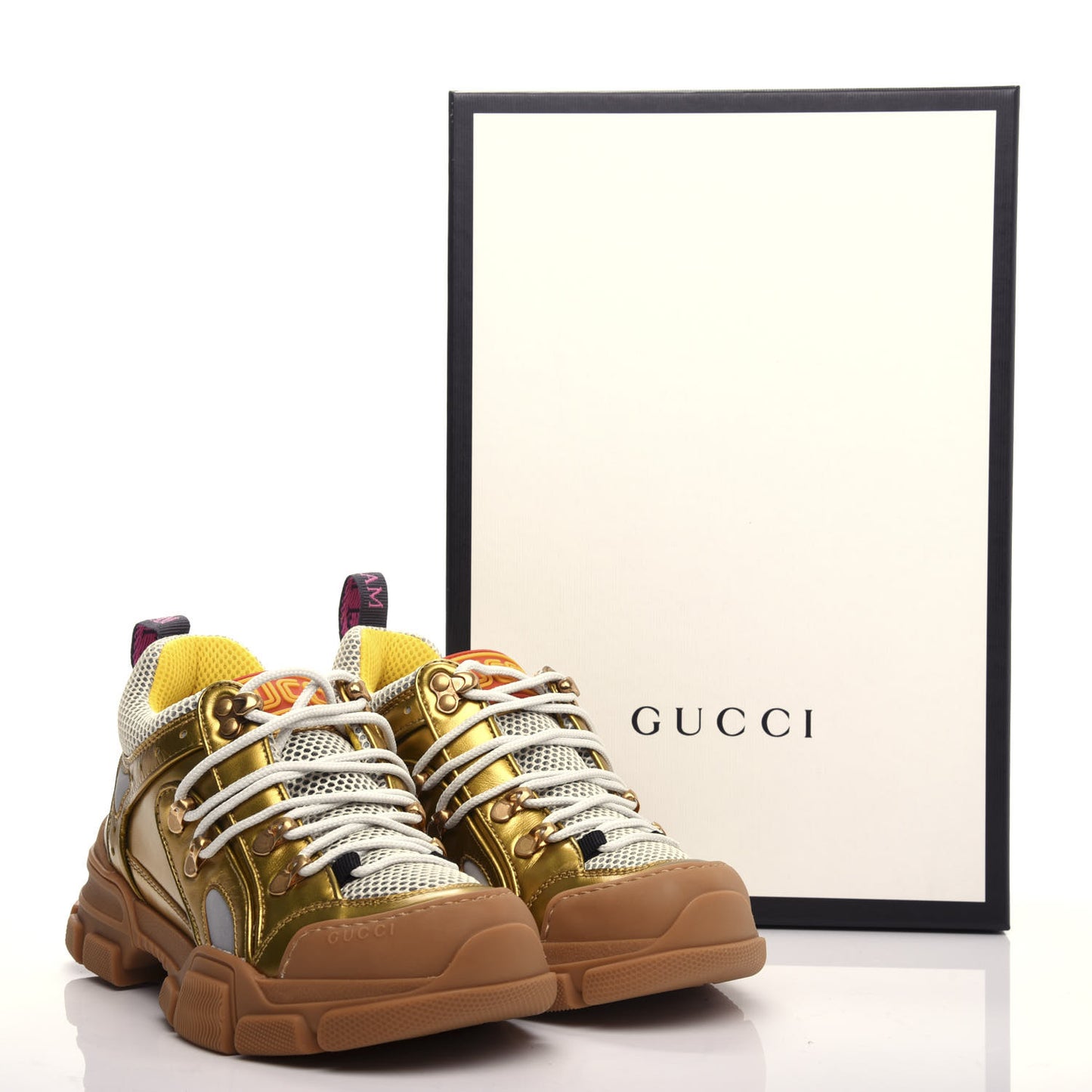 X SEGA Metallic Calfskin Mesh Womens Flashtrek Sneakers 36 Oro Vecchio Mystic White Silver