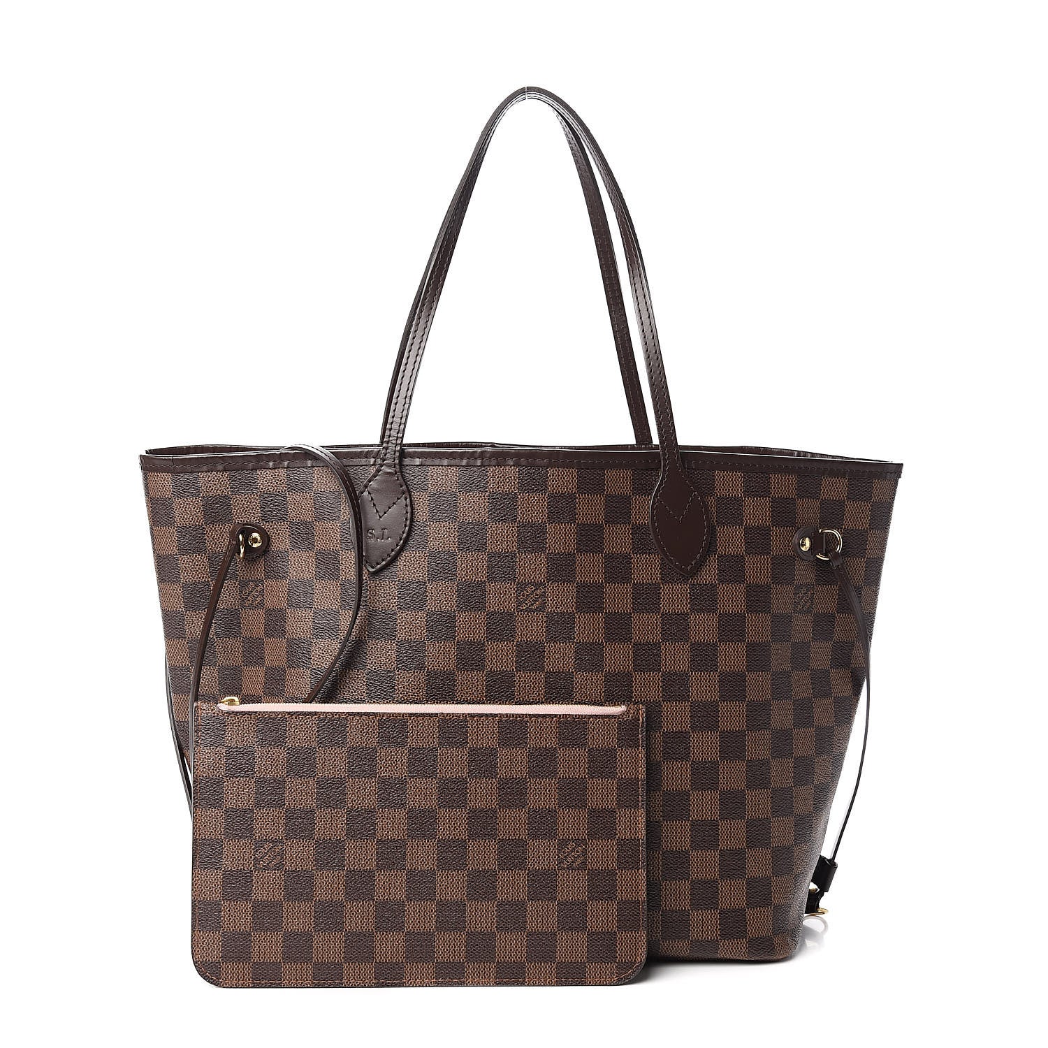 Louis Vuitton Damier Ebene Neo Neverfull MM Rose Ballerine 1 of 15