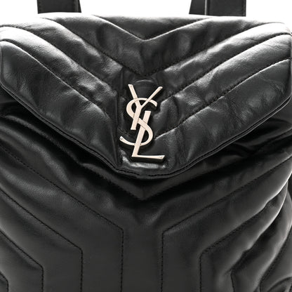 Saint Laurent Calfskin Y Quilted Monogram Small Loulou Backpack Black 8 of 14