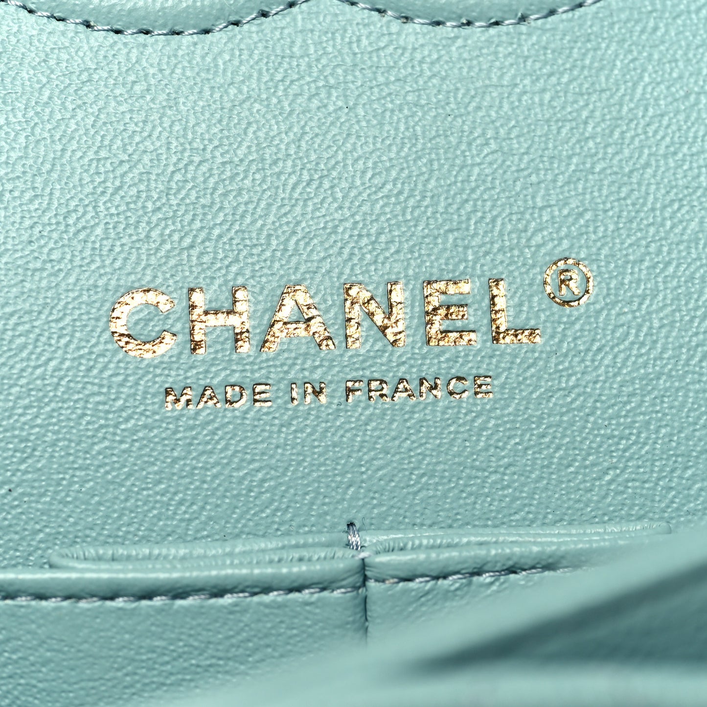 Caviar Quilted Medium Double Flap Light Blue