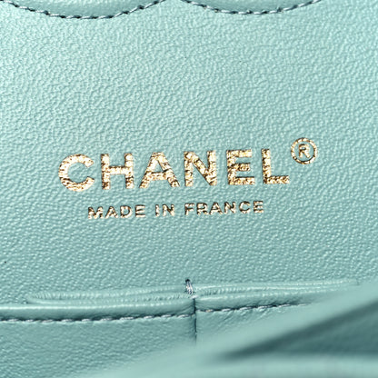 Chanel Caviar Quilted Medium Double Flap Light Blue 6 of 11