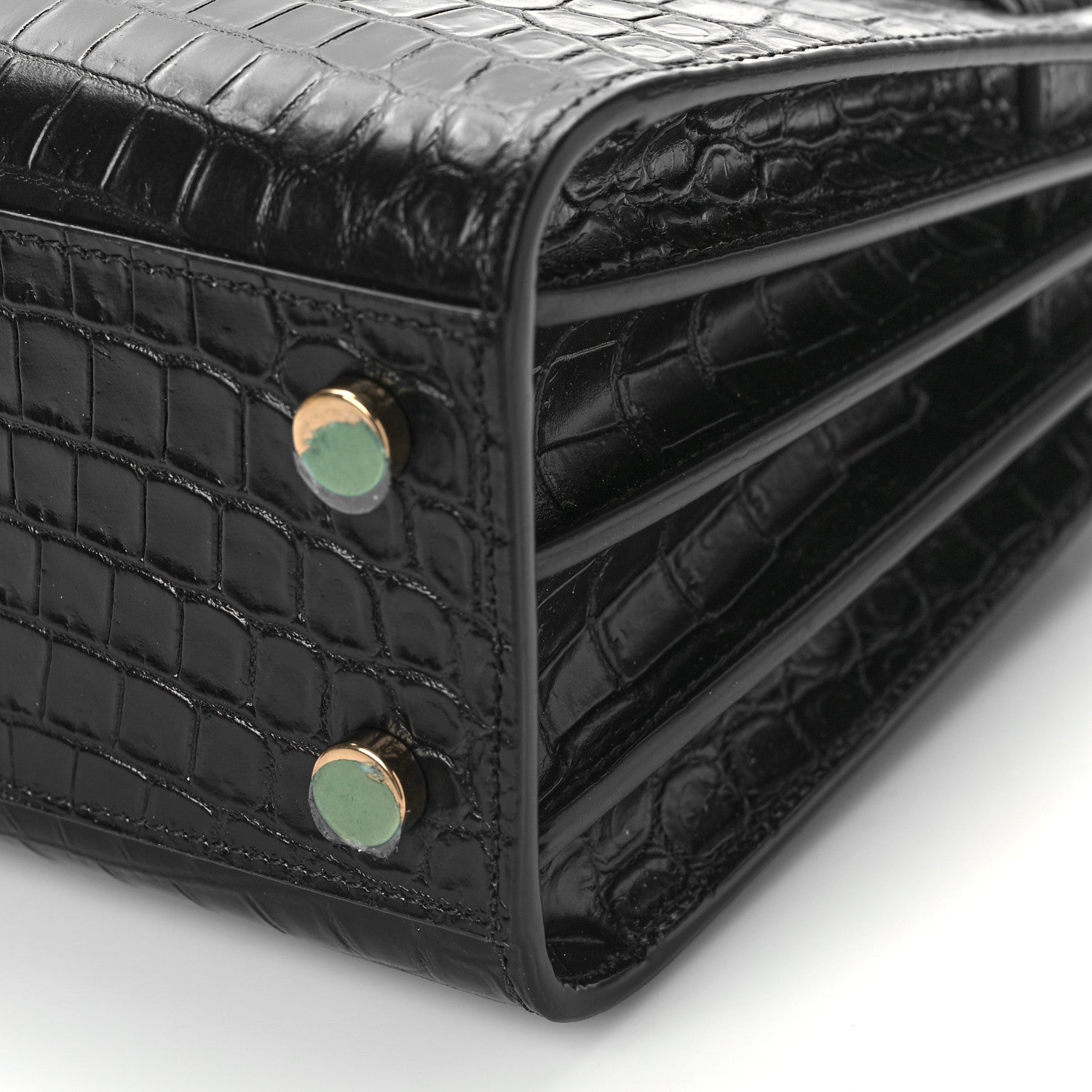 Saint Laurent Calfskin Crocodile Embossed Nano Sac De Jour Black 8 of 8