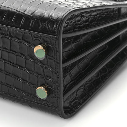 Saint Laurent Calfskin Crocodile Embossed Nano Sac De Jour Black 8 of 8