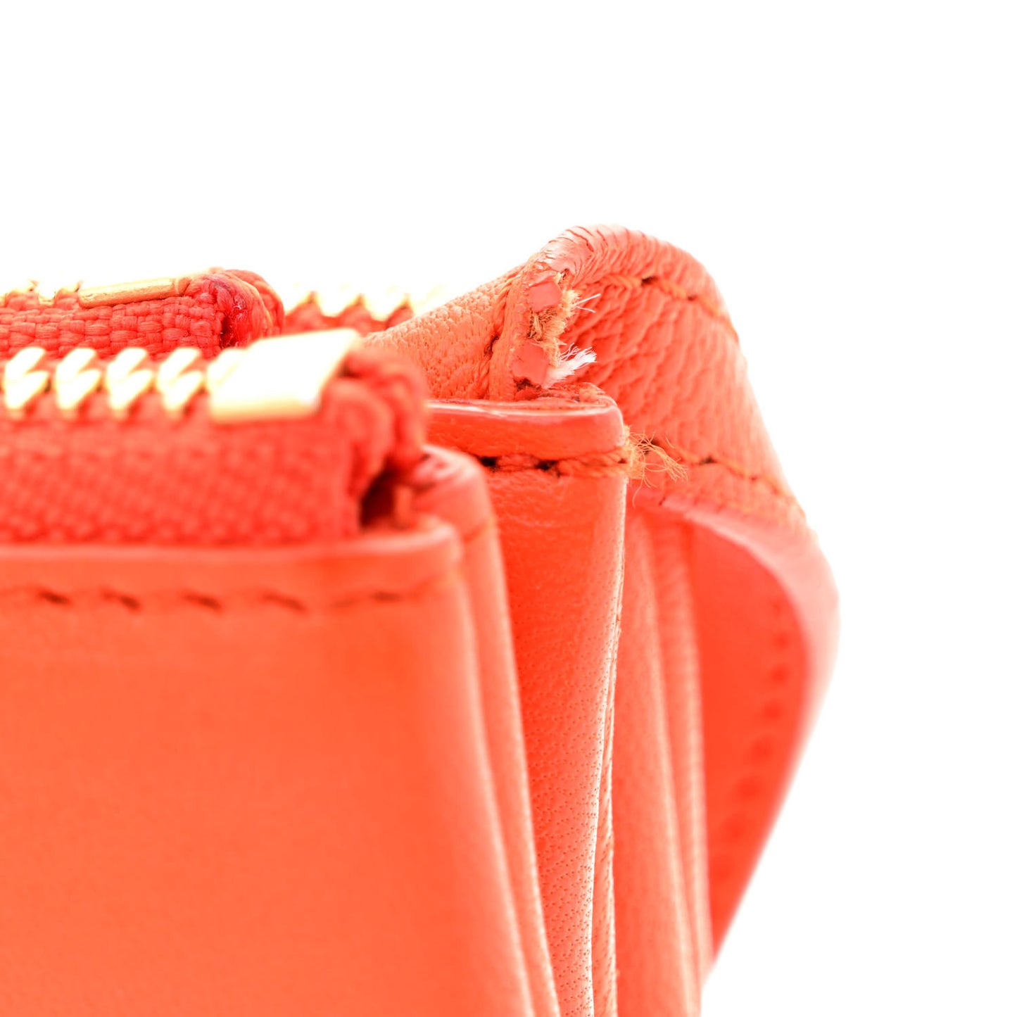 Lambskin Large Trio Crossbody Bag Orange
