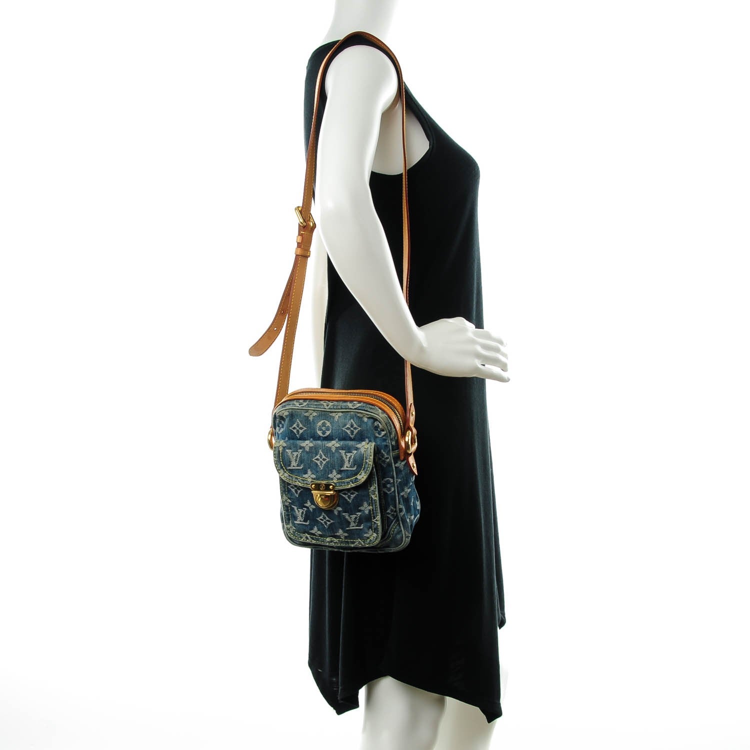 Louis Vuitton Denim Camera Bag Blue 2 of 7
