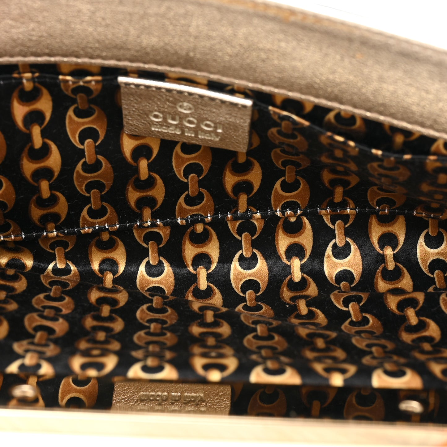 Metallic Calfskin Britt Clutch Gold