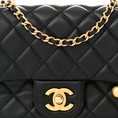 Chanel Lambskin Quilted Mini Pearl Crush Flap Black 8 of 10
