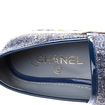 Chanel Fabric Patent Calfskin CC Espadrilles 35 Blue 8 of 10