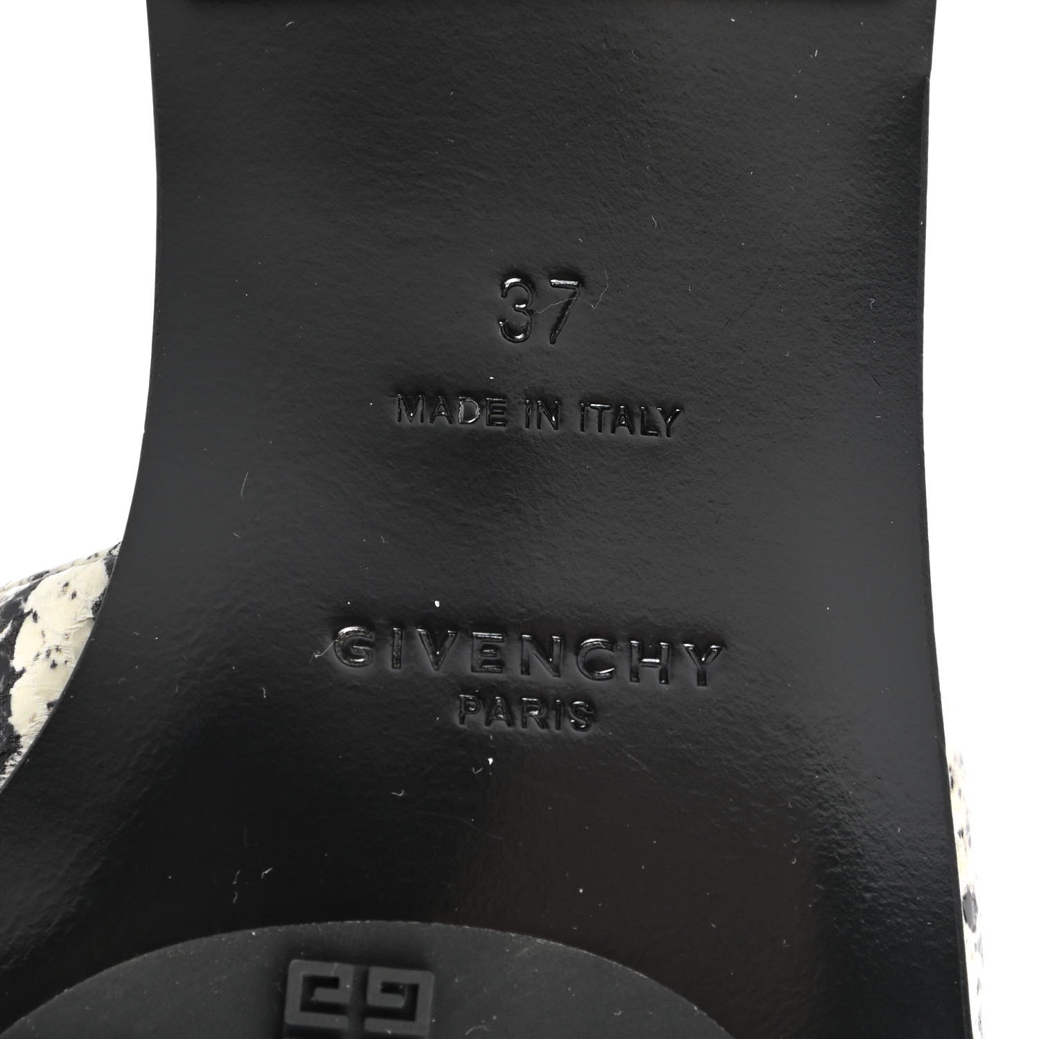 Givenchy Calfskin Snakeskin Print G Flat Sandals 37 Grey 6 of 8