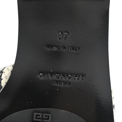 Givenchy Calfskin Snakeskin Print G Flat Sandals 37 Grey 6 of 8