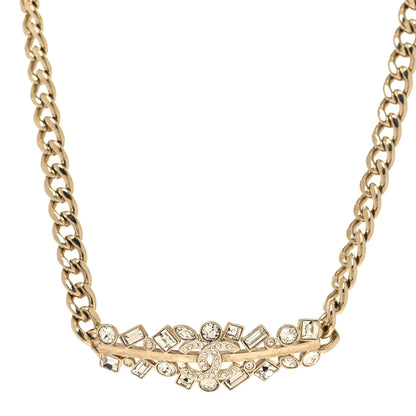 Chanel Crystal CC Link Choker Necklace Gold 1 of 5