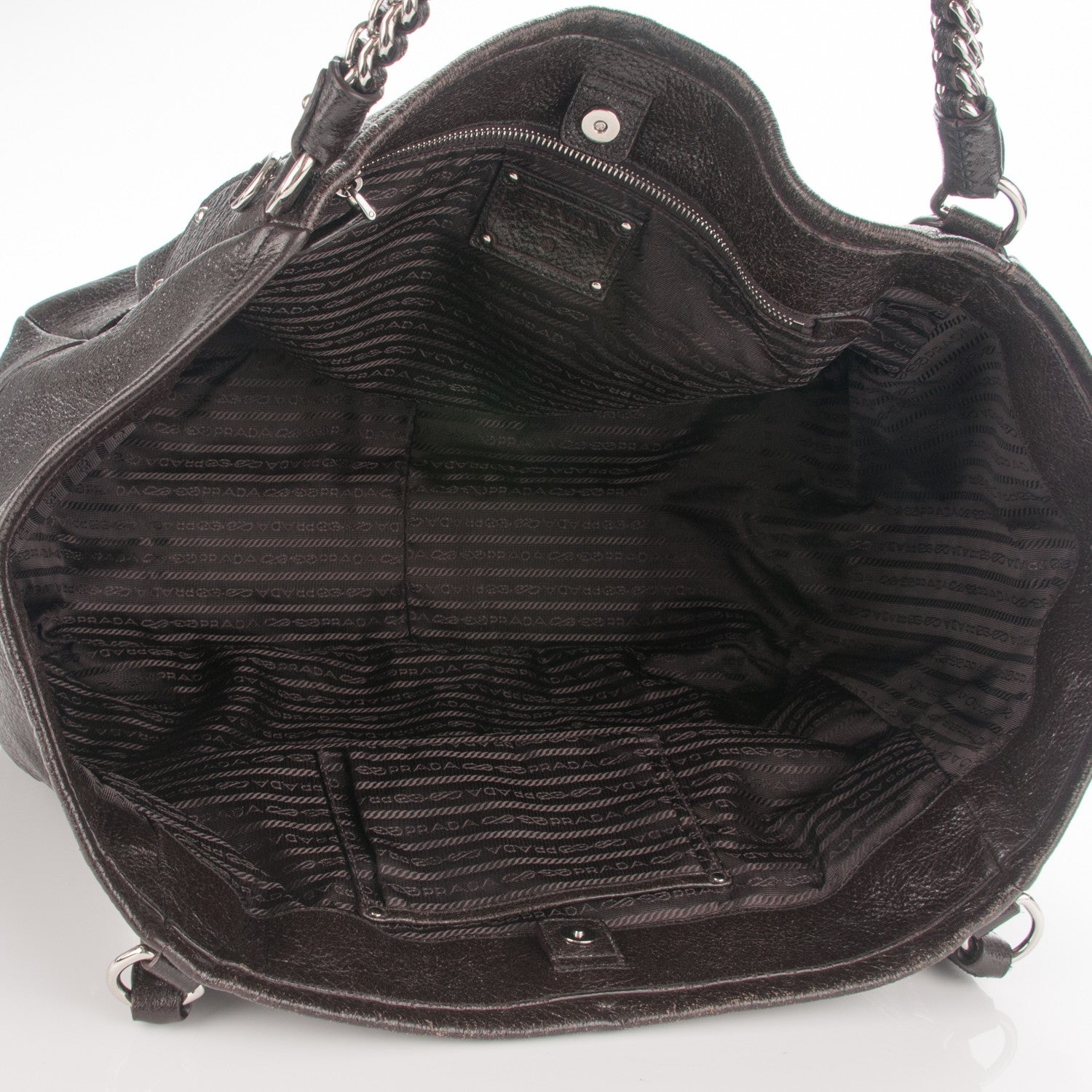 Prada Cervo Lux Chain Shoulder Bag Ebano 5 of 11