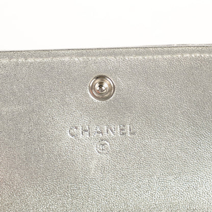 Chanel Lambskin Quilted CC Card Holder Silver 6 of 9