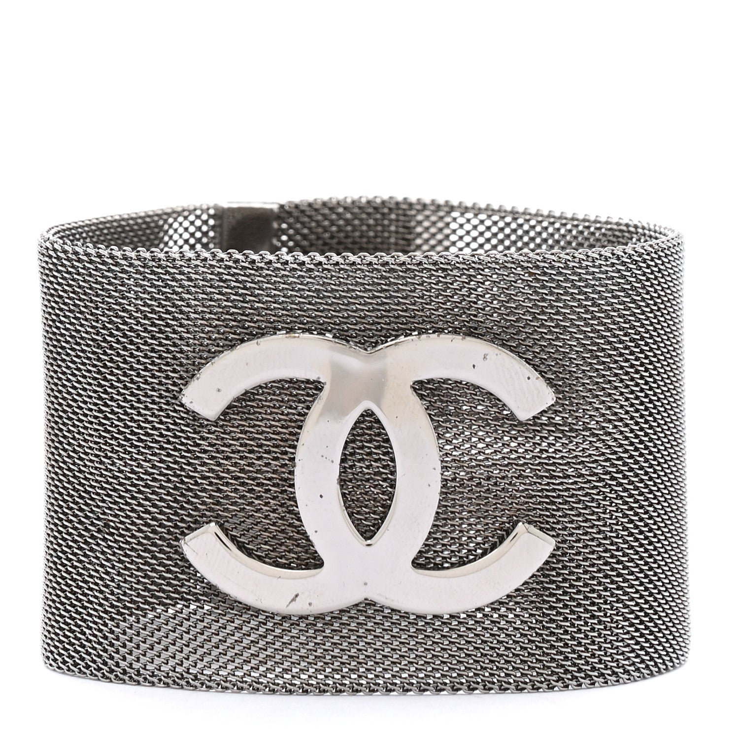 Chanel Metal Mesh CC Bracelet Ruthenium 1 of 7