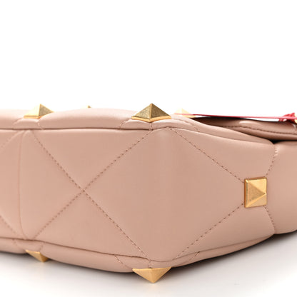 Valentino Garavani Nappa Large Roman Stud Shoulder Bag Rose Cannelle 9 of 9