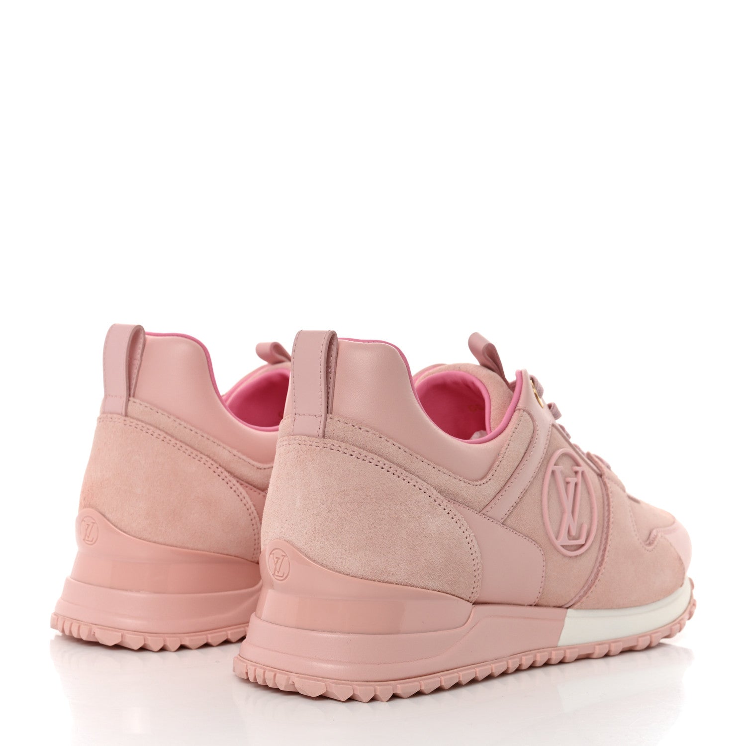 Louis Vuitton Suede Calfskin Run Away Sneakers 37.5 Pink 4 of 8
