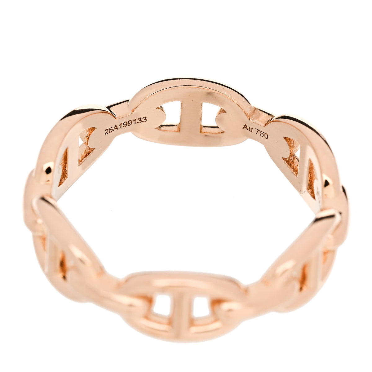 18K Rose Gold PM Chaine d'Ancre Enchainee Ring 54 6.75