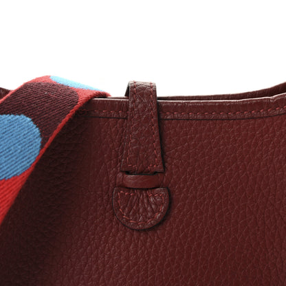 Hermes Taurillon Clemence Flipperball Sangle Evelyne TPM Rouge H Rouge De Coeur Bleu Frida 6 of 9