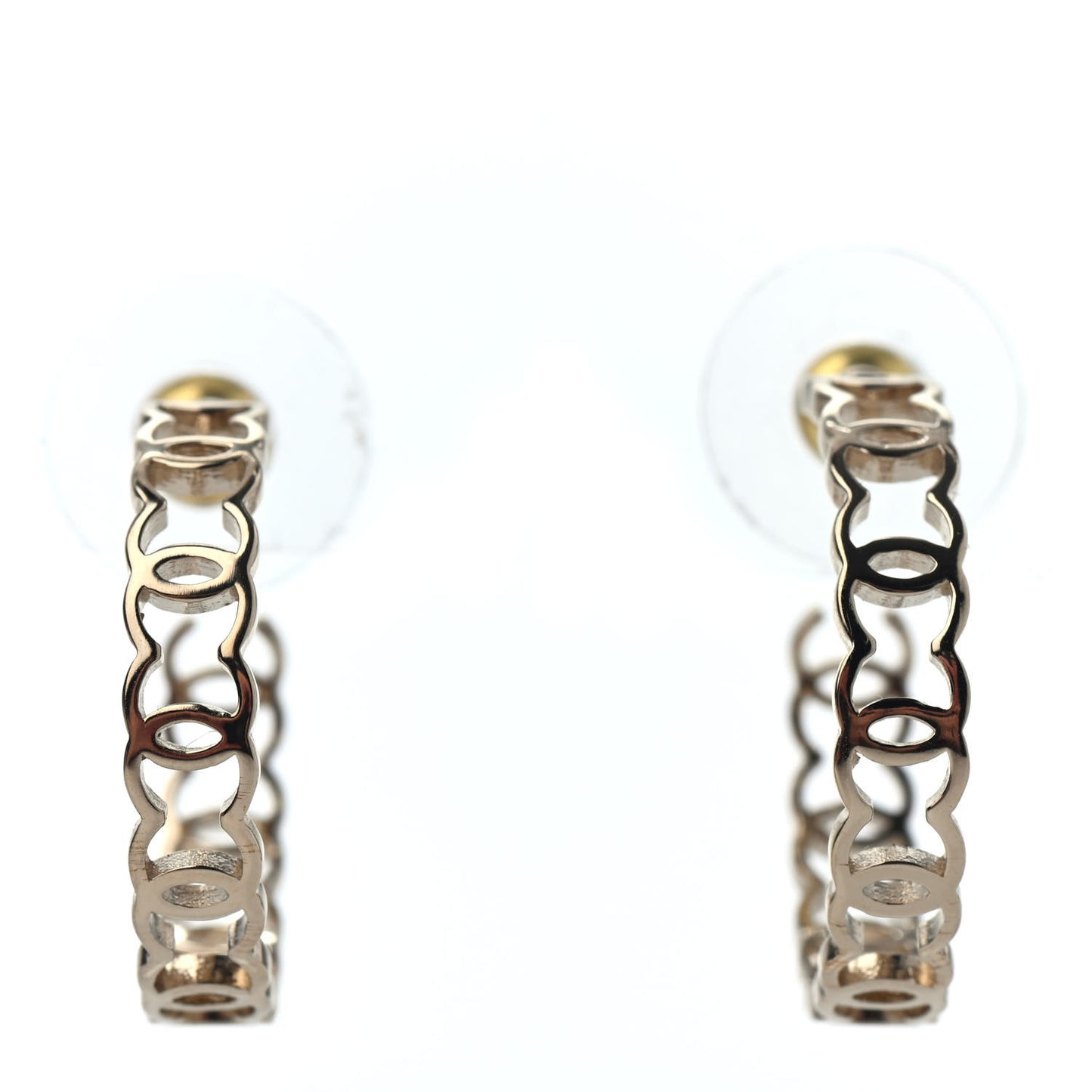 Metal CC Hoop Earrings Gold