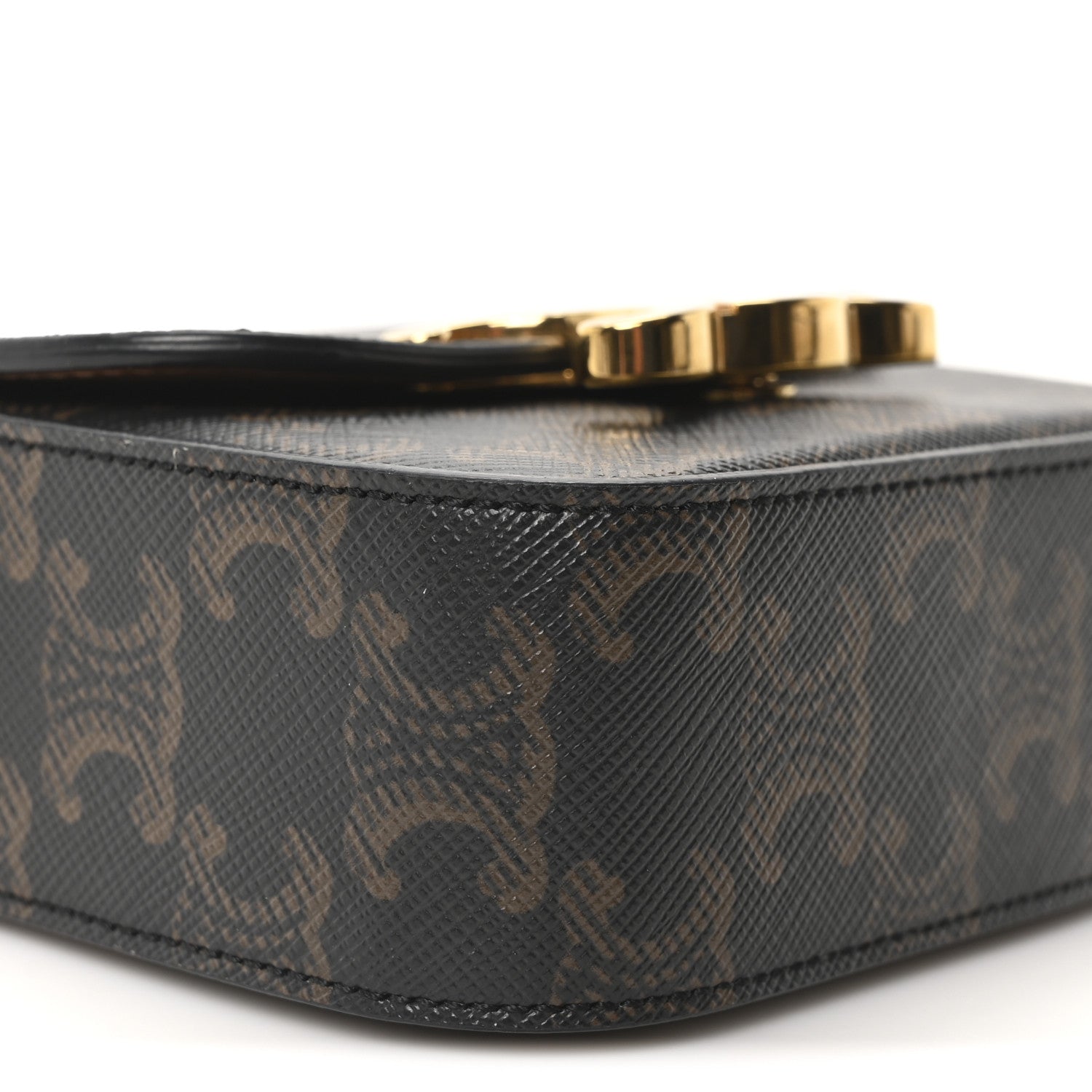 Celine Triomphe Canvas Calfskin Mini Triomphe Tan 9 of 10