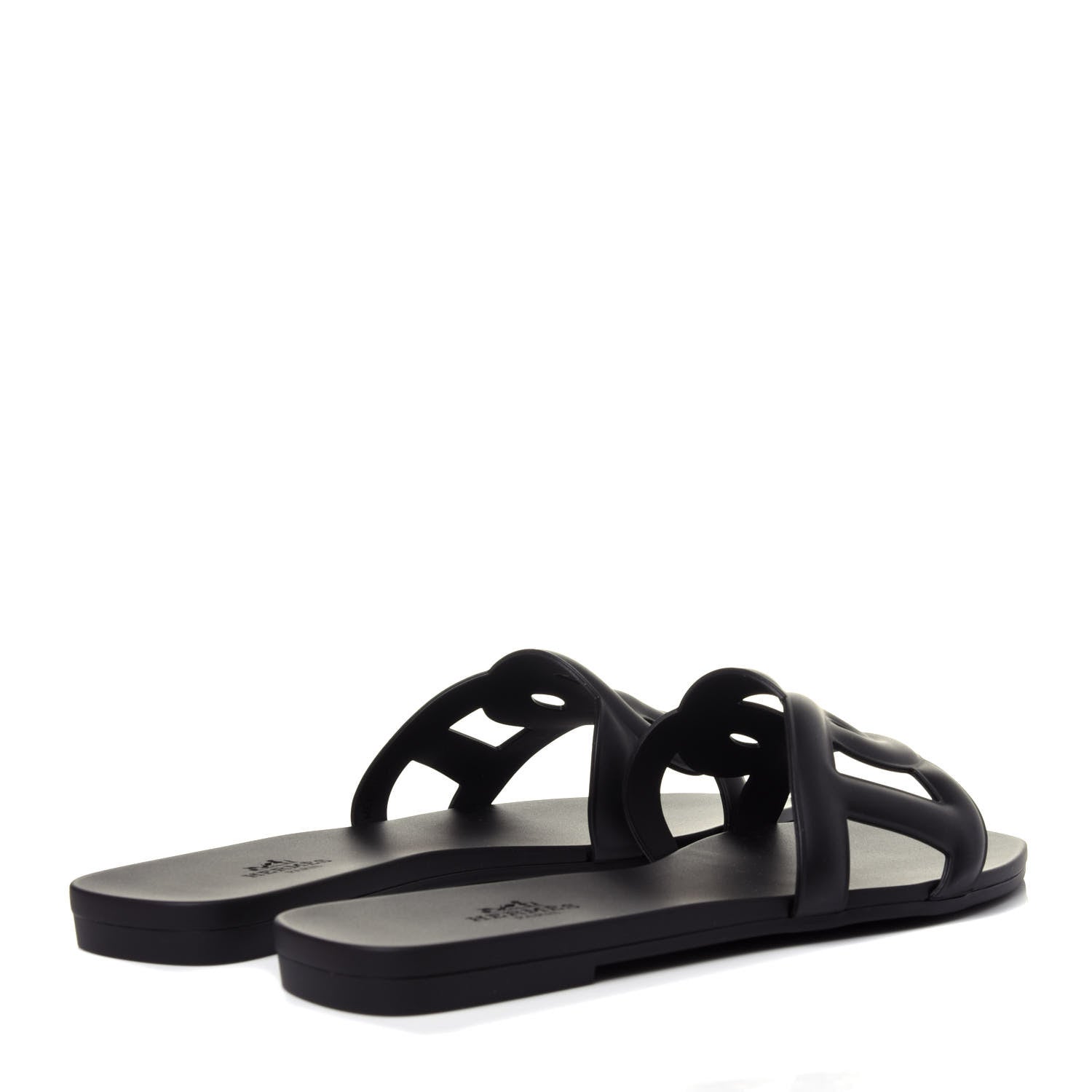 Hermes Rubber Aloha Sandals 36 Black 4 of 10