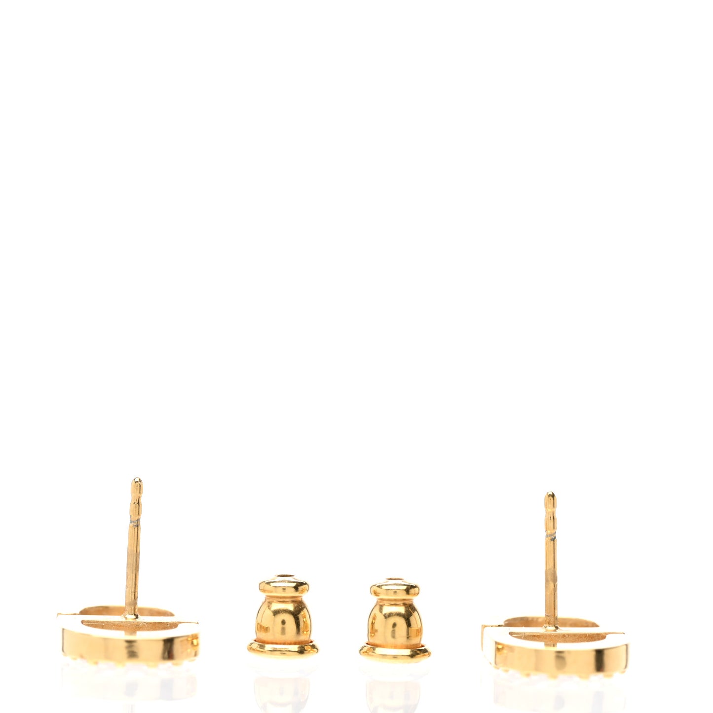 Crystal Petit CD Stud Earrings Gold