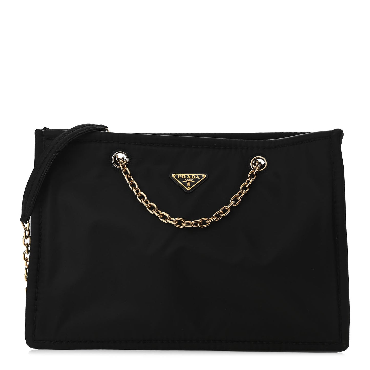 Tessuto Nylon Chain Tote Black