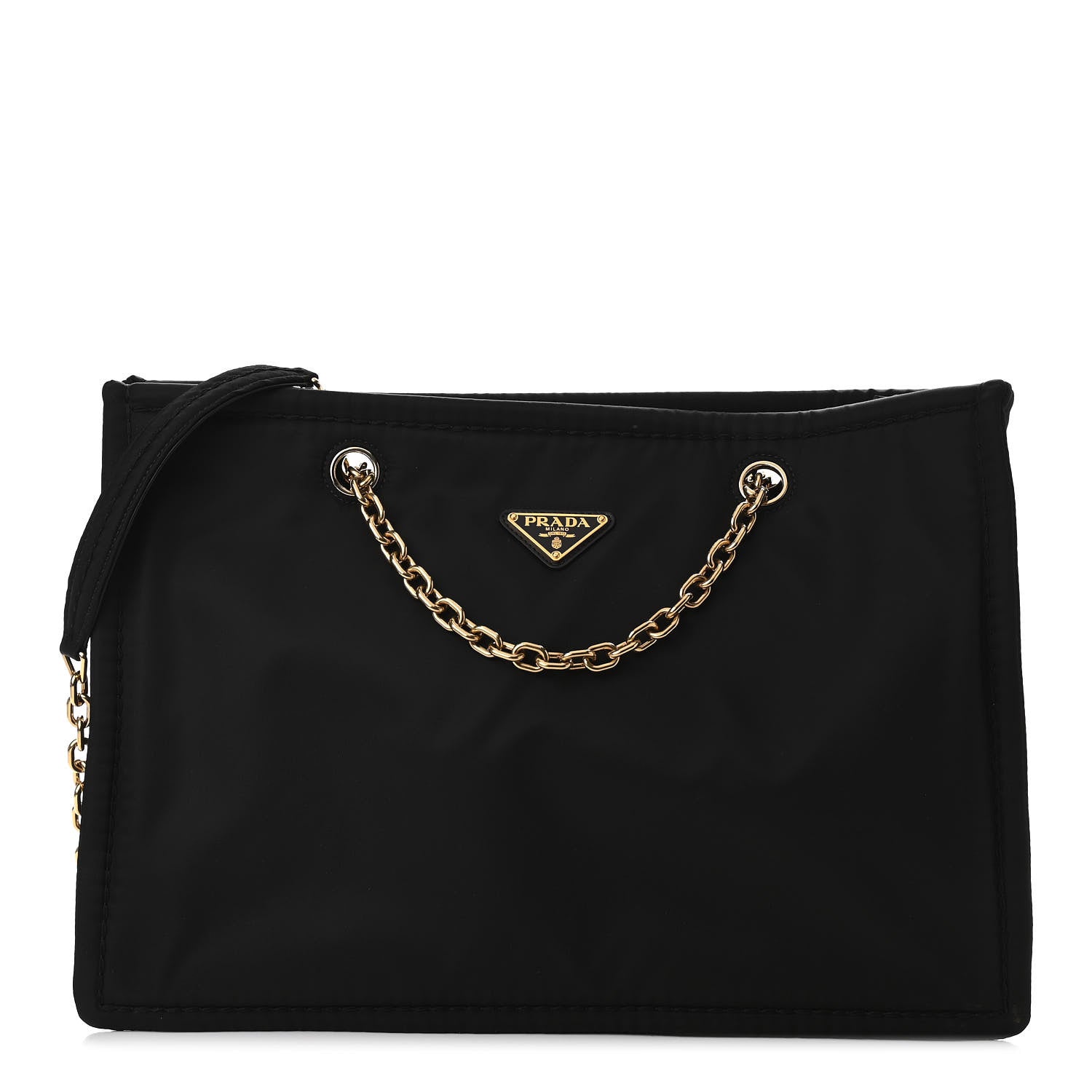 Prada Tessuto Nylon Chain Tote Black 1 of 8