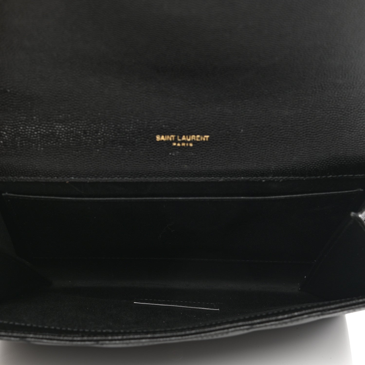 Saint Laurent Grain De Poudre Matelasse Chevron Monogram Envelope Clutch Black 5 of 9