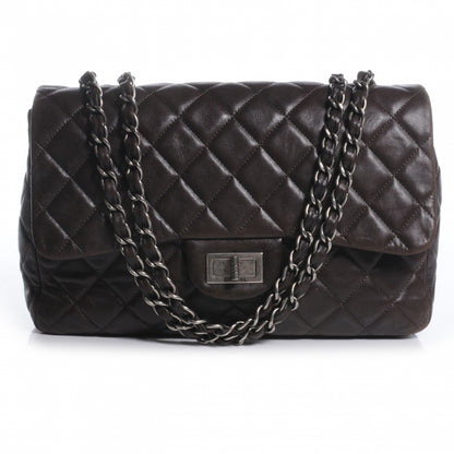 Chanel Lambskin Hybrid Reissue Jumbo Flap Dark Brown 1 of 8