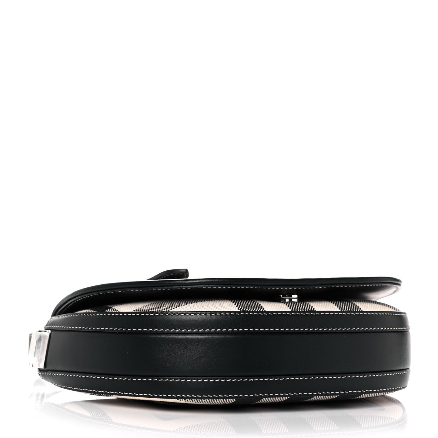 Canvas Calfskin Check Small Olympia Beige