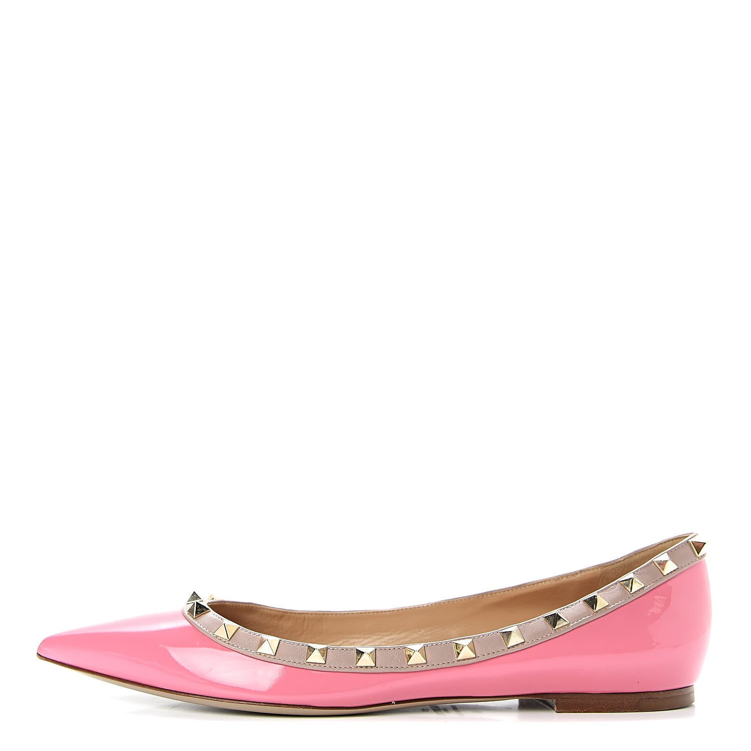 Valentino Garavani Patent Nappa Rockstud Ballerina Flats 41 Ninphea Poudre 1 of 9