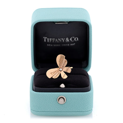 Tiffany 18K Rose Gold Sterling Silver Return to Tiffany Love Bugs Butterfly Ring 52 6 5 of 5