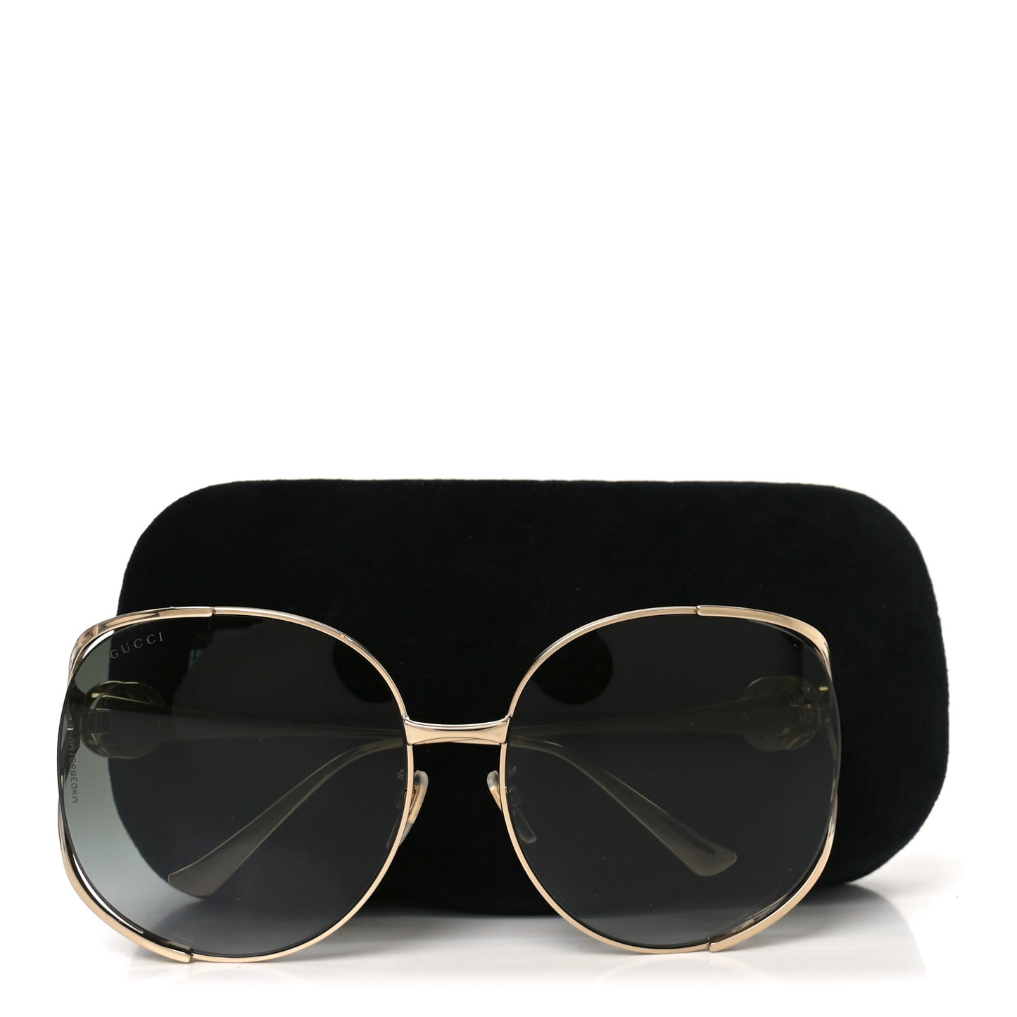Metal Oversized Round Frame GG0225S Sunglasses Gold