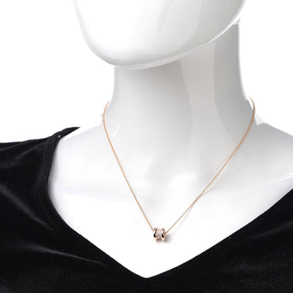 Bulgari 18K Rose Gold Diamond Small B.Zero1 Pave Pendant Necklace 2 of 7