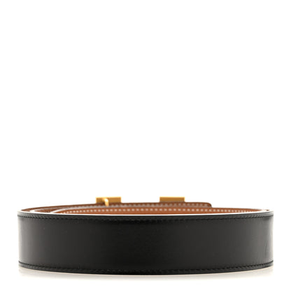 Hermes Togo Box 32mm Calandre H Belt 90 Gold Black 2 of 7