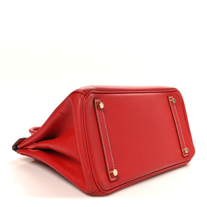 Hermes Epsom Candy Birkin 30 Rouge Casaque Bleu Thalassa 4 of 10