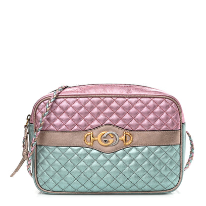 Gucci Laminated Nappa Trapuntata Small Zumi Shoulder Bag Rosa Lago Rame 1 of 10