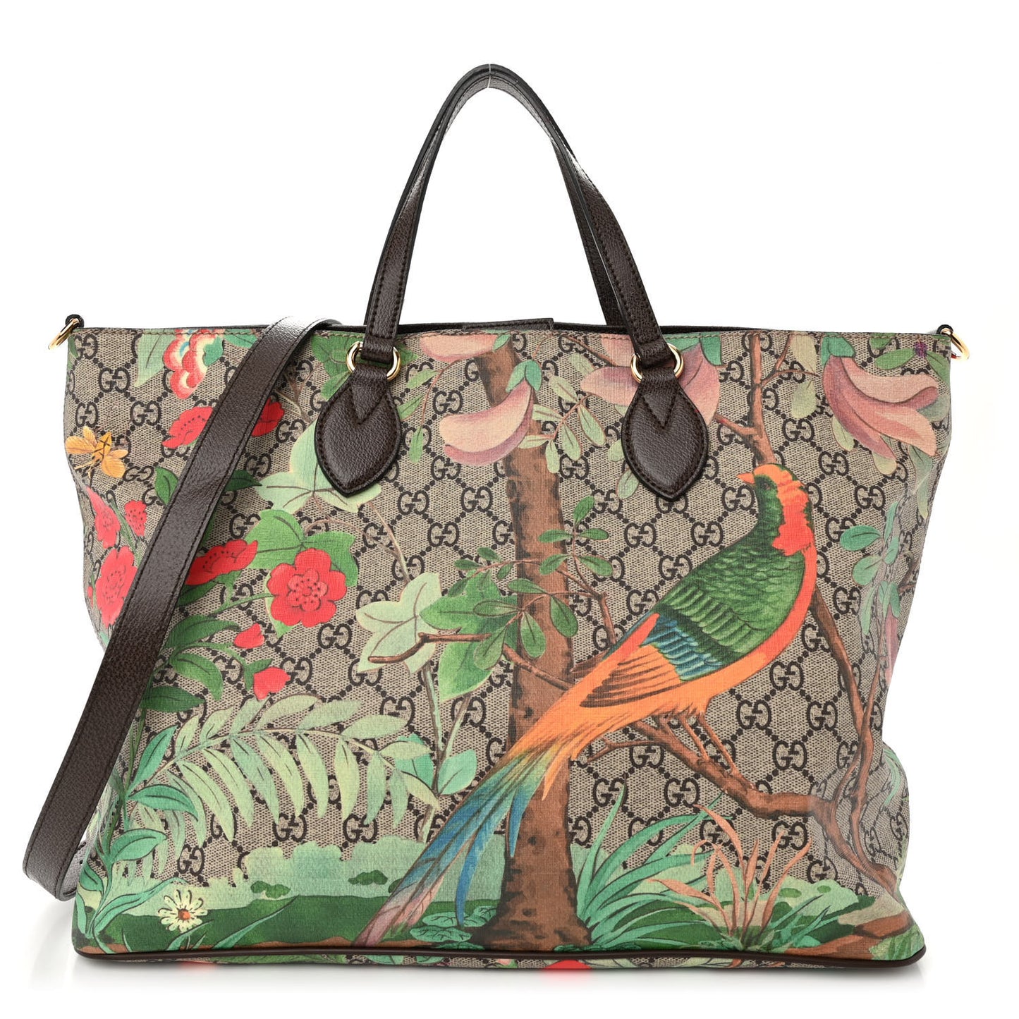 Soft GG Supreme Monogram Tian Medium Crossbody Tote Beige Multicolor New Acero