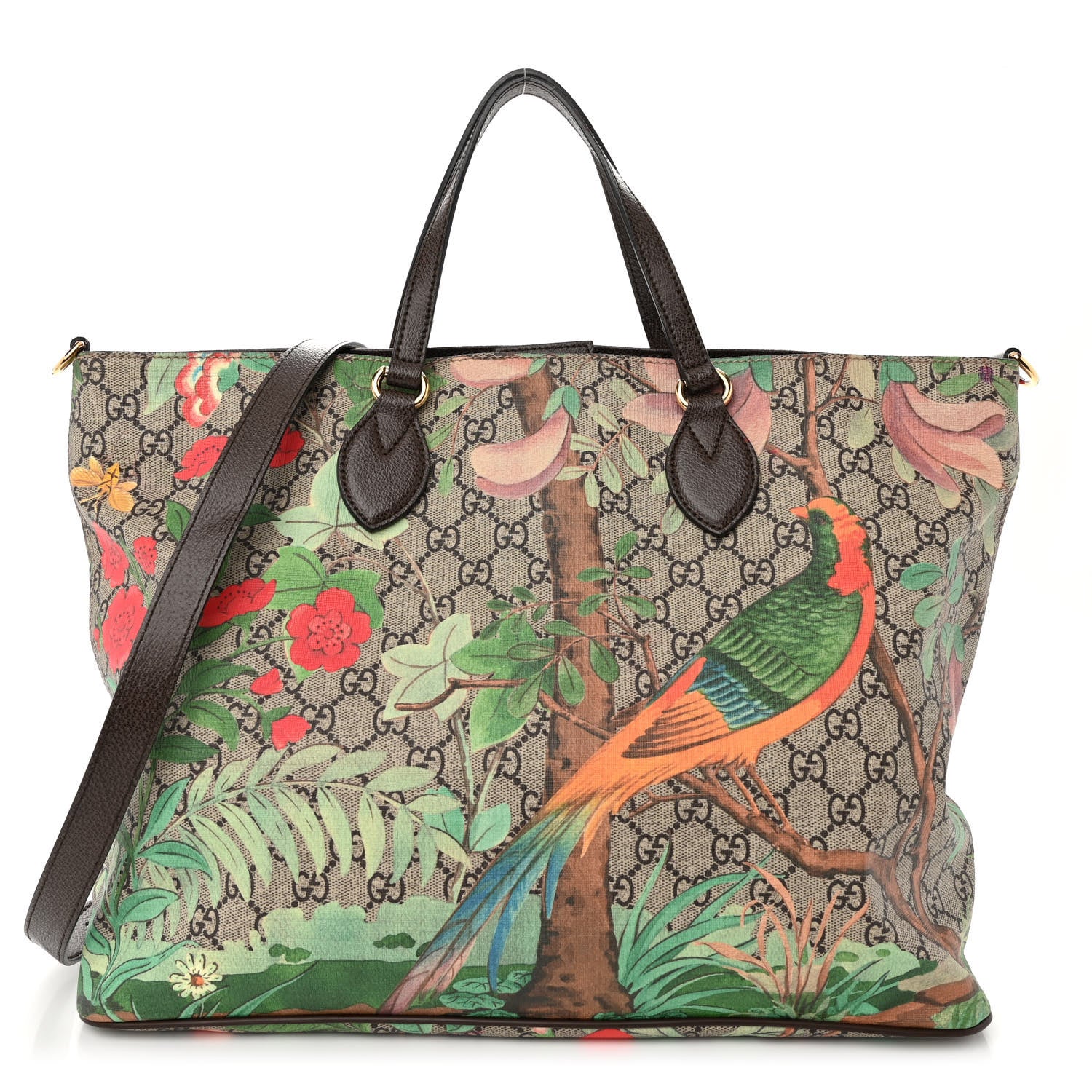 Gucci Soft GG Supreme Monogram Tian Medium Crossbody Tote Beige Multicolor New Acero 1 of 10